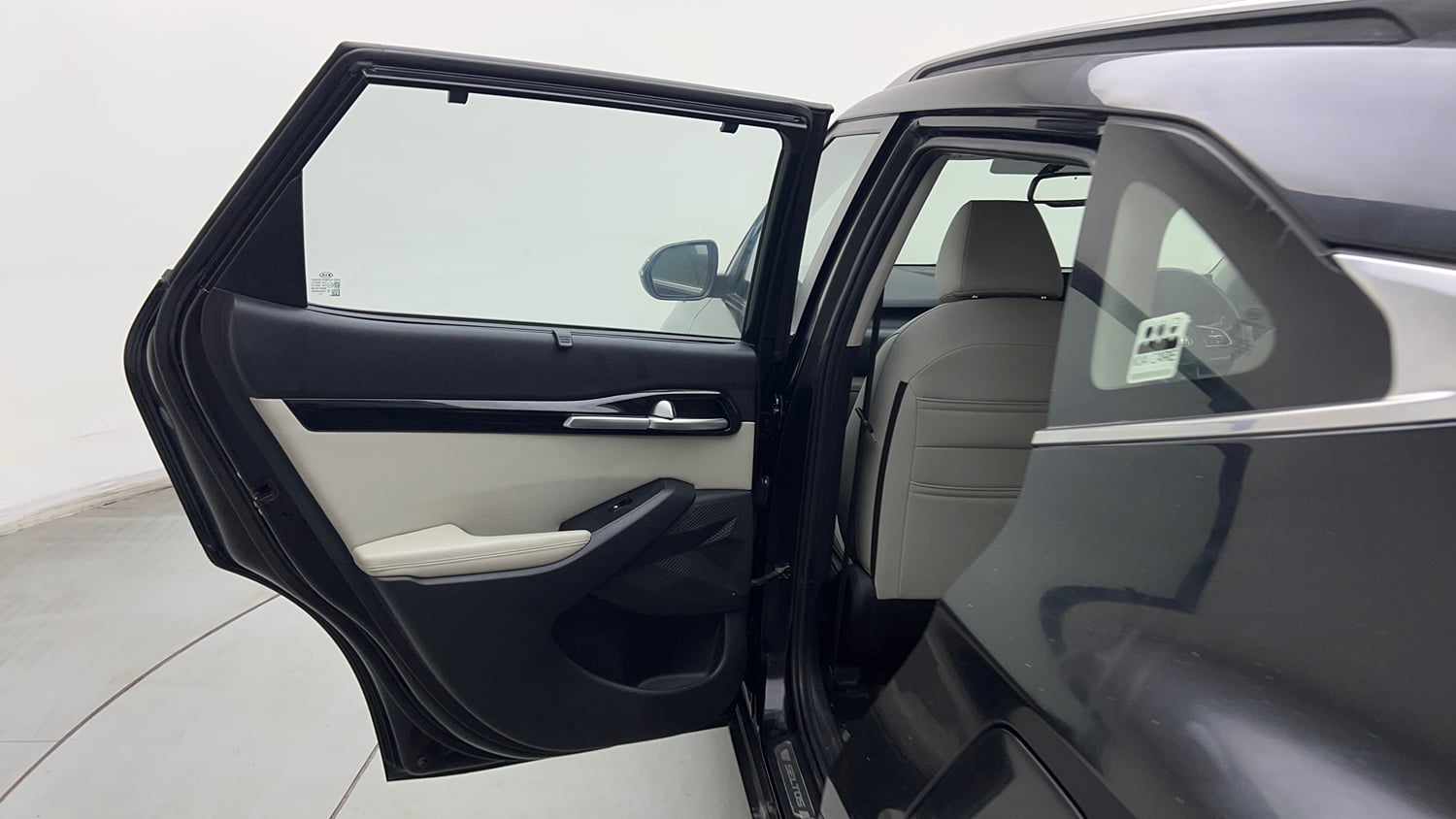 Used 2021 kia Seltos HTX IVT 1.5 Petrol Automatic interior LEFT REAR DOOR OPEN VIEW