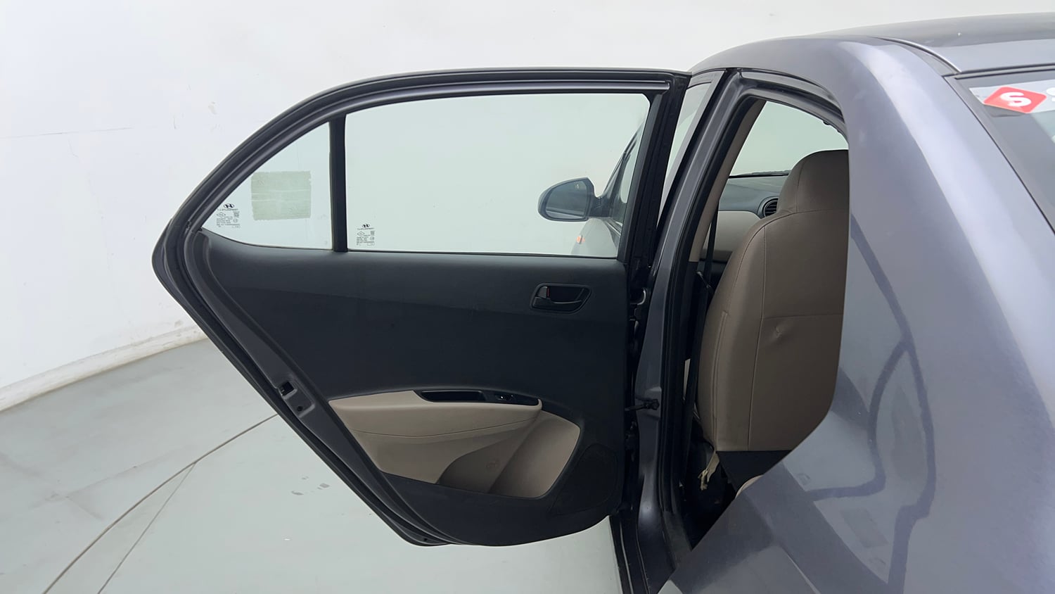 Used 2018 Hyundai Xcent E+ CNG (Outside Fitted) Cng Manual interior LEFT REAR DOOR OPEN VIEW