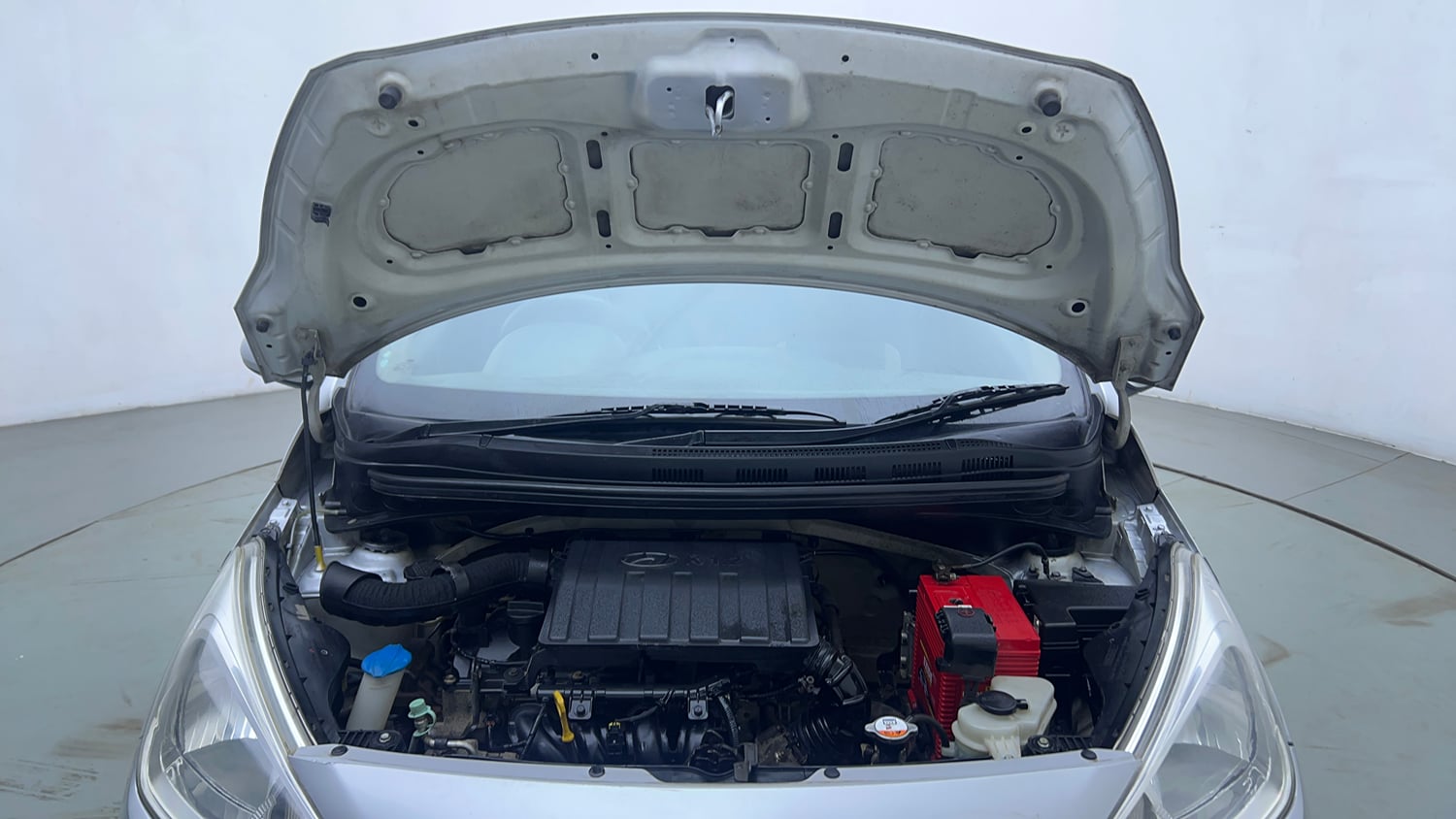 Used 2015 Hyundai Grand i10 Magna 1.2 Kappa VTVT Petrol Manual engine ENGINE & BONNET OPEN FRONT VIEW