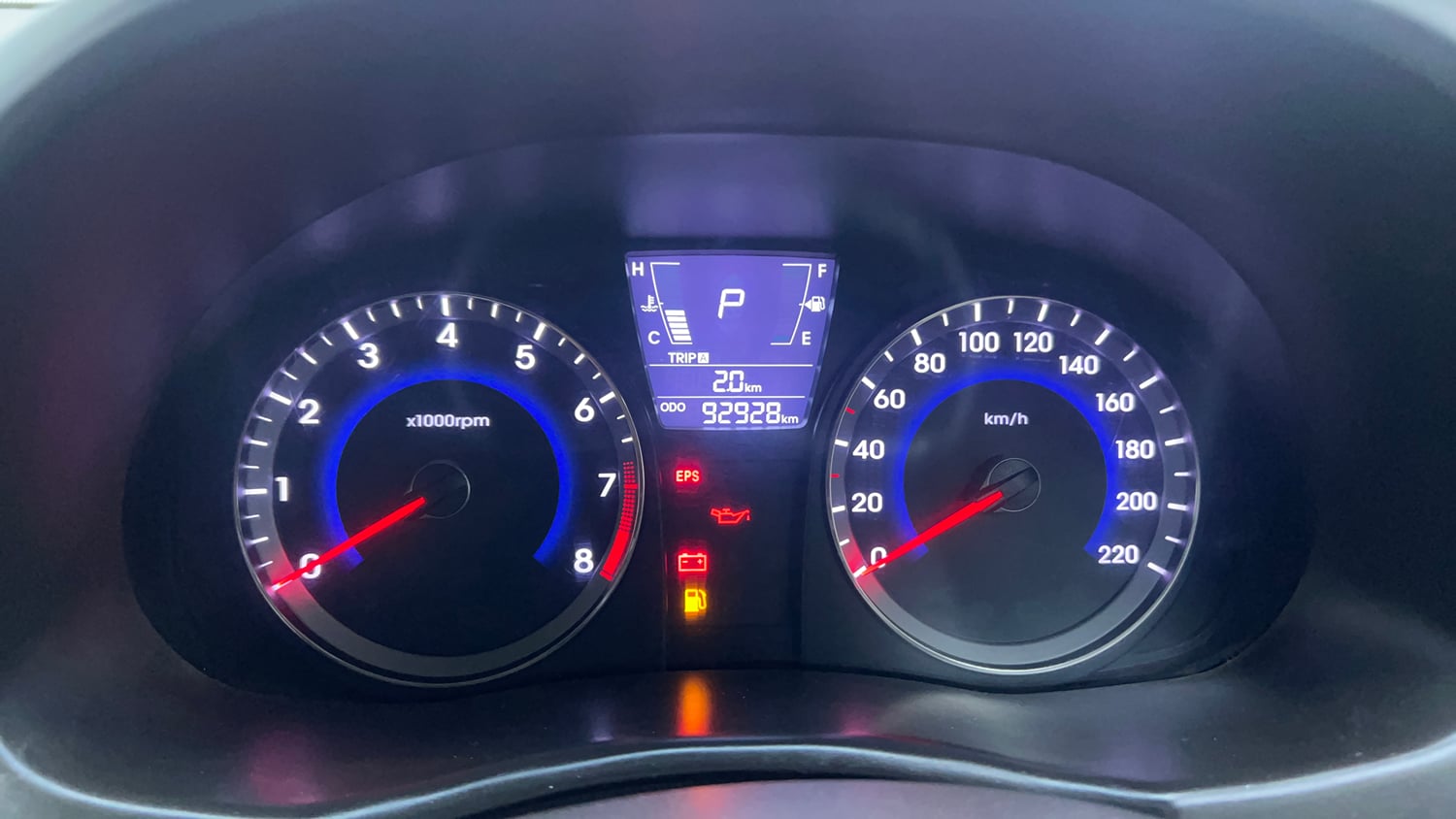 Used 2016 Hyundai Verna 1.6 VTVT SX AT Petrol Automatic interior CLUSTERMETER VIEW