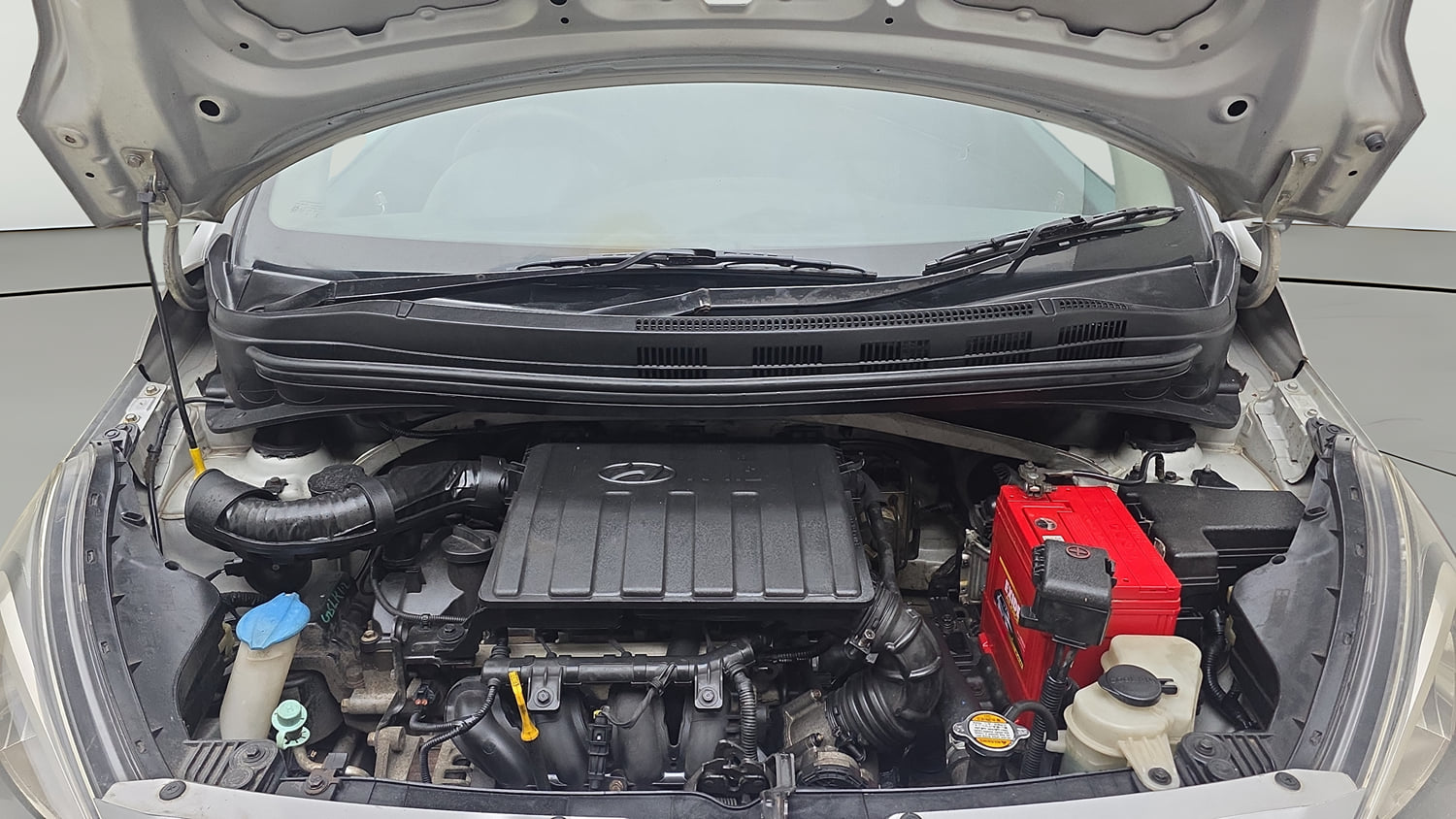 Used 2014 Hyundai Xcent S 1.2 (O) Petrol Manual engine ENGINE & BONNET OPEN FRONT VIEW
