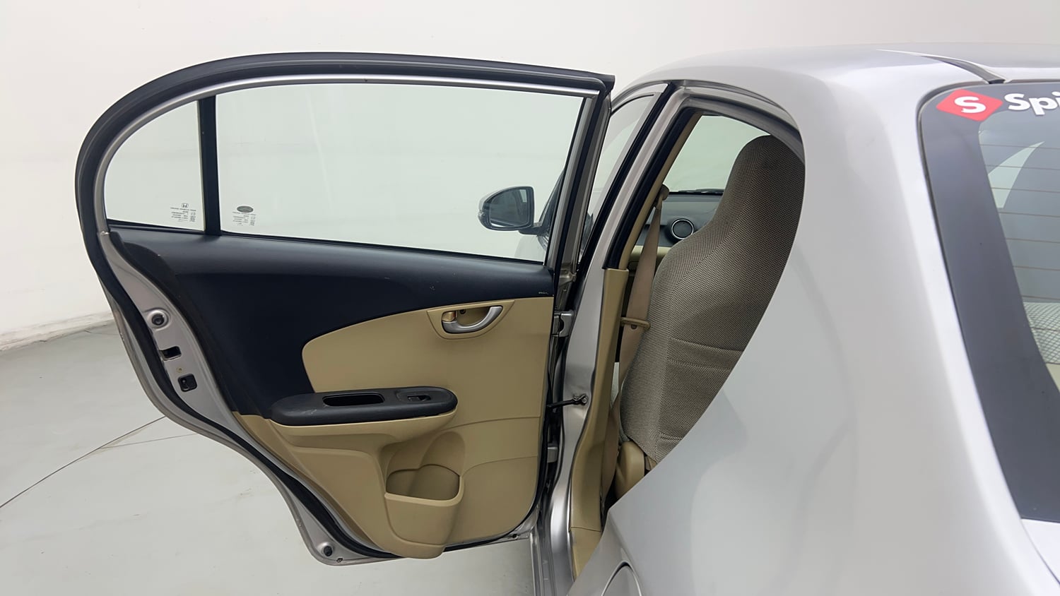 Used 2015 Honda Amaze 1.2 VX AT i-VTEC Petrol Automatic interior LEFT REAR DOOR OPEN VIEW