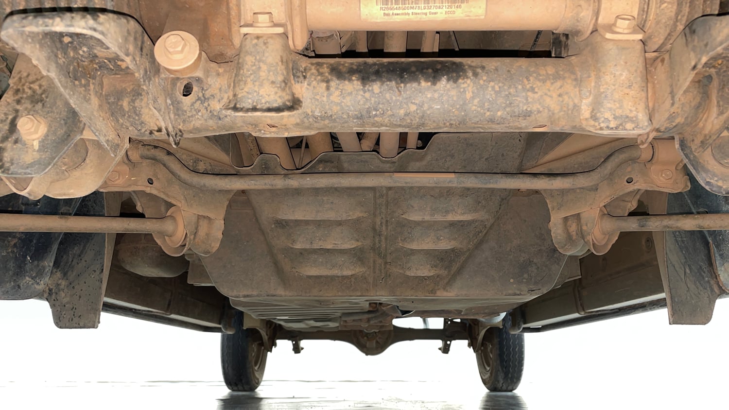 Used 2021 Maruti Suzuki Eeco 5 STR WITH A/C+HTR Petrol Manual extra FRONT LEFT UNDERBODY VIEW