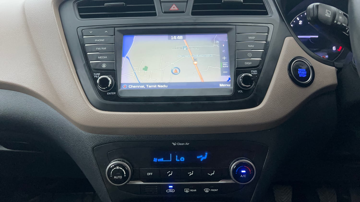 Used 2017 Hyundai Elite i20 Asta 1.4 CRDI (O) Diesel Manual interior MUSIC SYSTEM & AC CONTROL VIEW