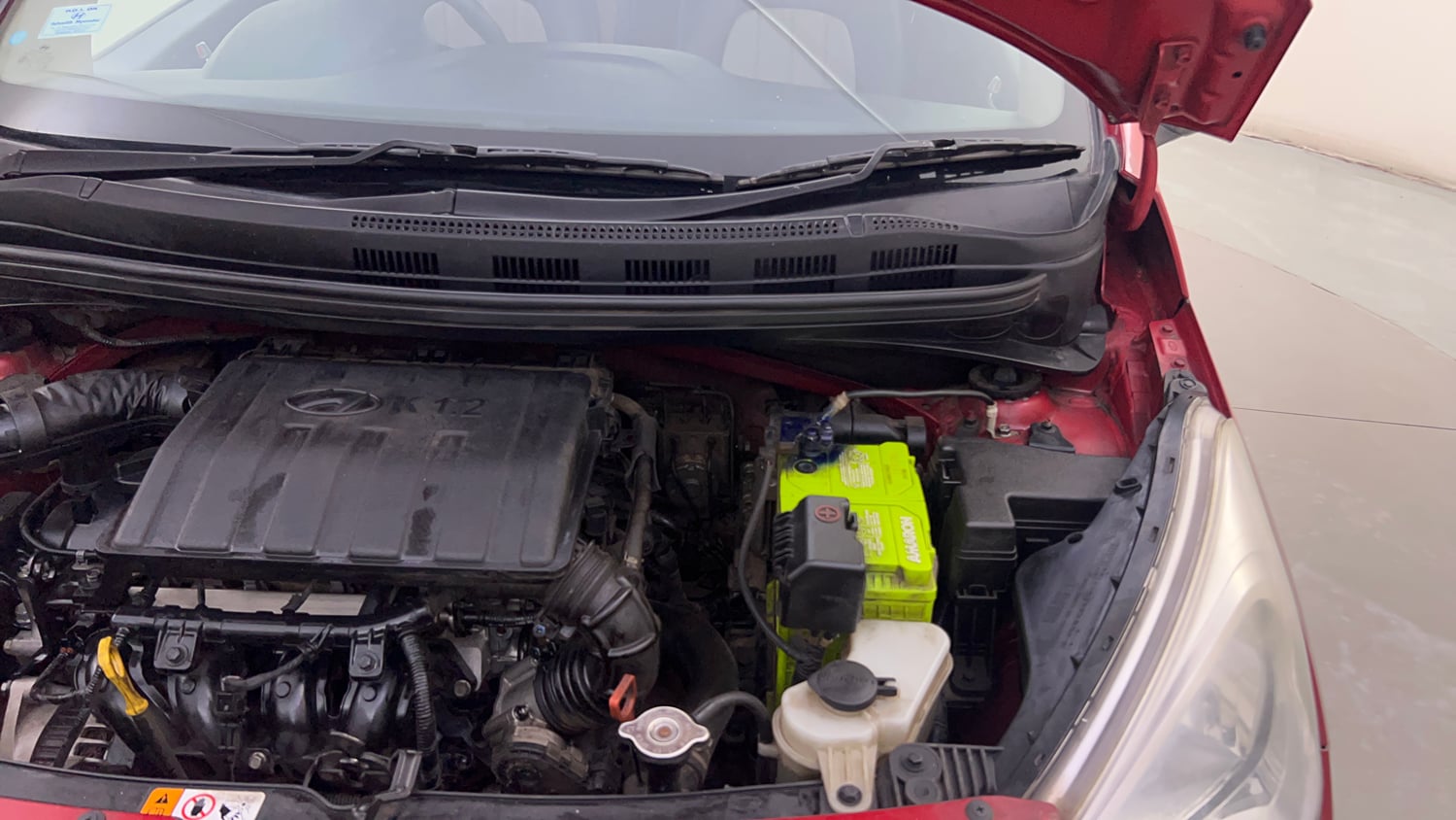 Used 2018 Hyundai Grand i10 Sportz AT 1.2 Kappa VTVT Petrol Automatic engine ENGINE LEFT SIDE HINGE & APRON VIEW