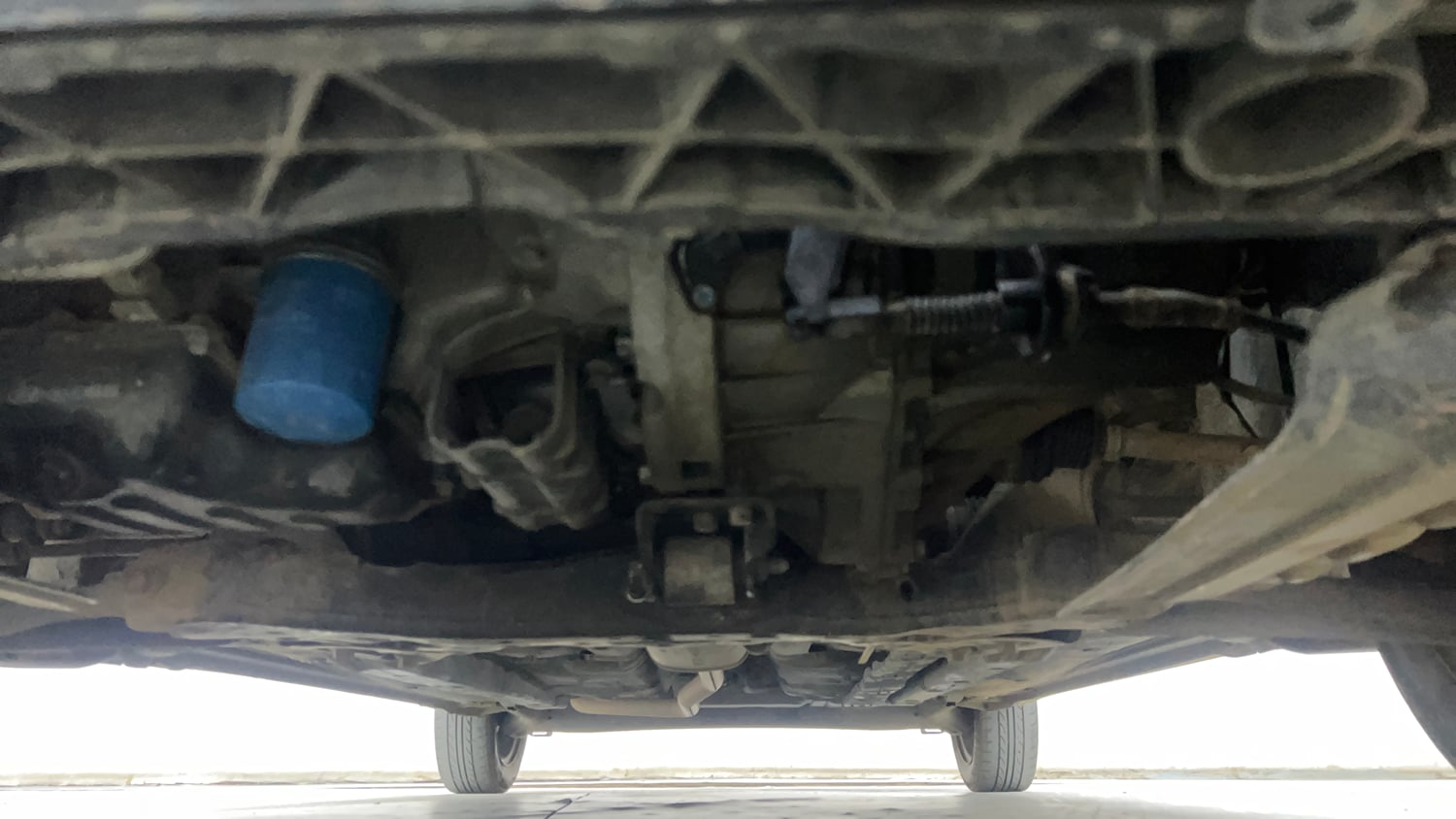 Used 2017 Hyundai Grand i10 Magna 1.2 Kappa VTVT Petrol Manual extra FRONT LEFT UNDERBODY VIEW