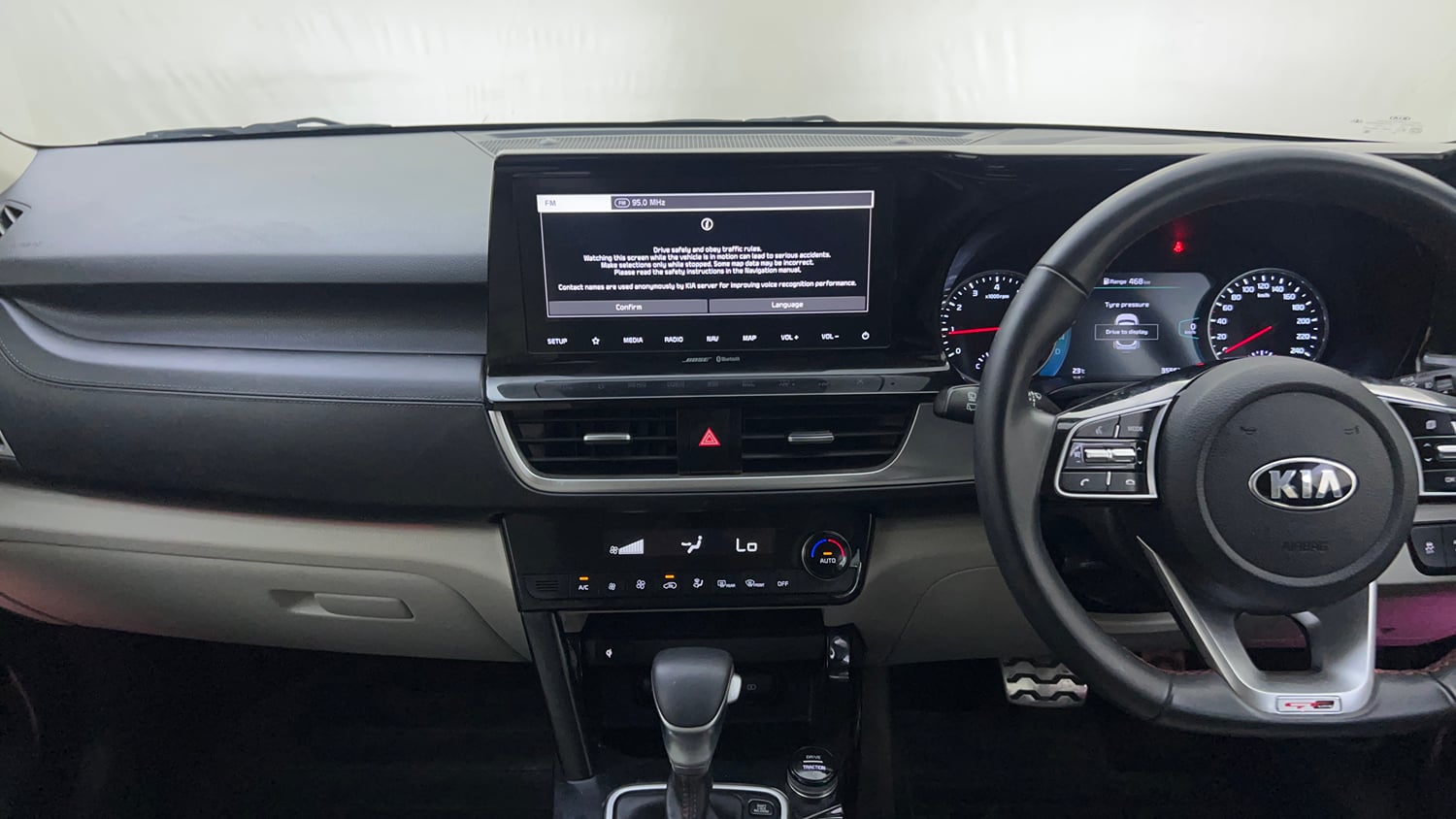 Used 2019 kia Seltos GTX Plus DCT 1.4 Petrol Automatic interior MUSIC SYSTEM & AC CONTROL VIEW