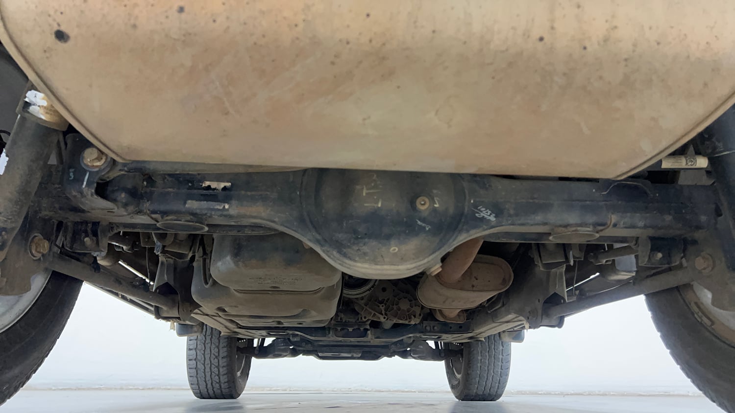 Used 2022 mahindra Thar LX Hard Top Petrol MT 4WD Petrol Manual extra REAR UNDERBODY VIEW (TAKEN FROM REAR)