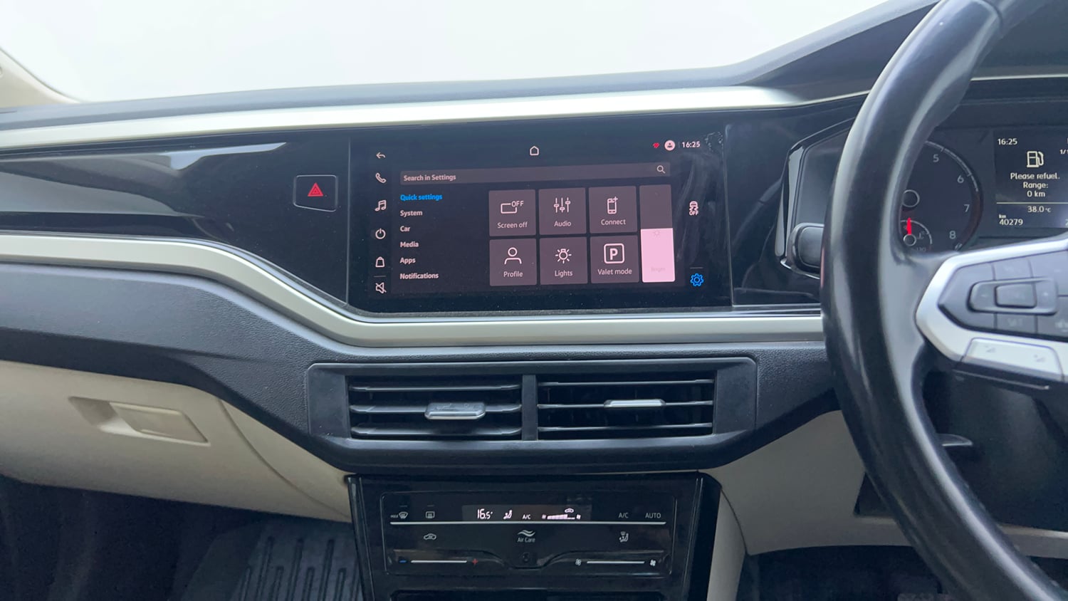 Used 2023 Volkswagen Virtus Highline 1.0 TSI AT Petrol Automatic interior MUSIC SYSTEM & AC CONTROL VIEW