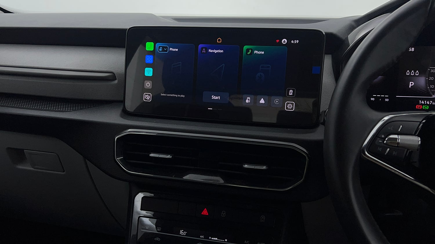 Used 2025 Skoda Kylaq Signature Plus AT Petrol Automatic interior MUSIC SYSTEM & AC CONTROL VIEW