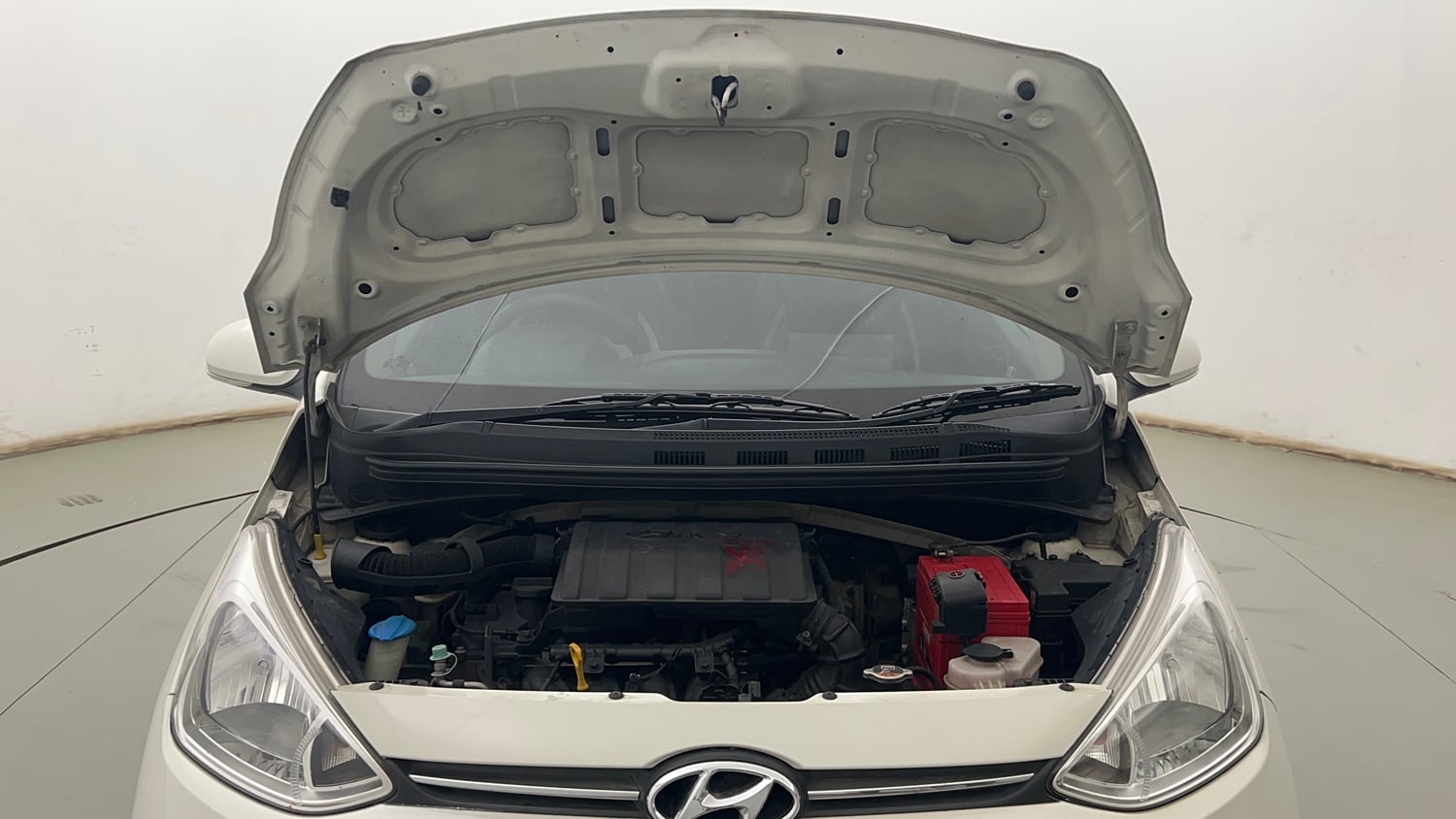 Used 2014 Hyundai Grand i10 Asta 1.2 Kappa VTVT (O) Petrol Manual engine ENGINE & BONNET OPEN FRONT VIEW