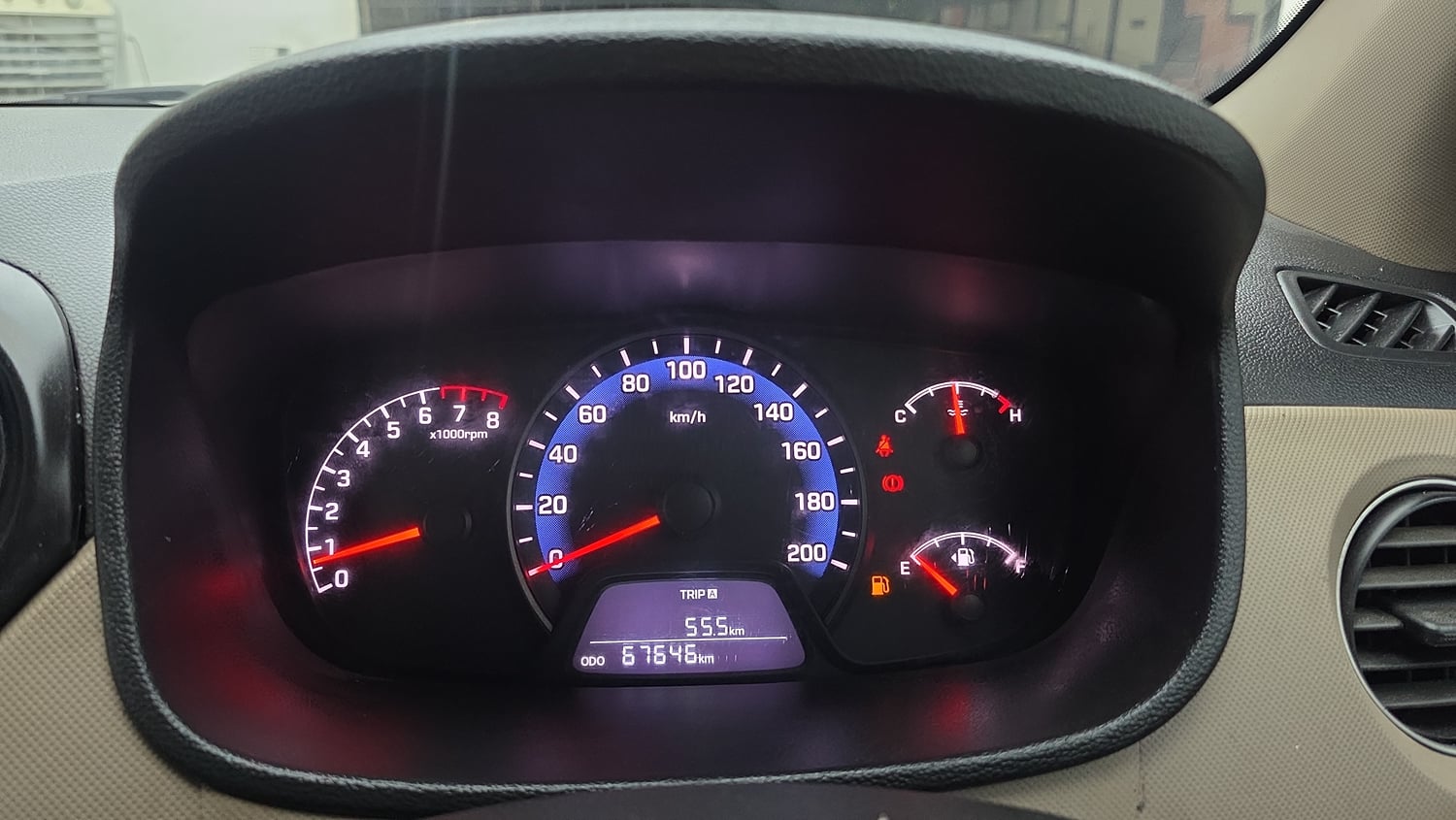 Used 2014 Hyundai Xcent S 1.2 (O) Petrol Manual interior CLUSTERMETER VIEW