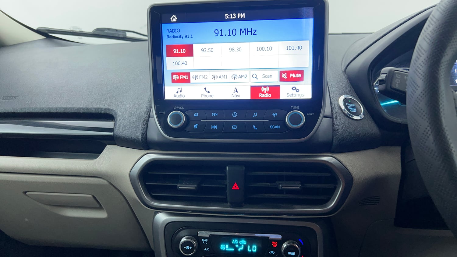 Used 2021 Ford EcoSport Titanium Plus 1.5L Ti-VCT AT Petrol Automatic interior MUSIC SYSTEM & AC CONTROL VIEW