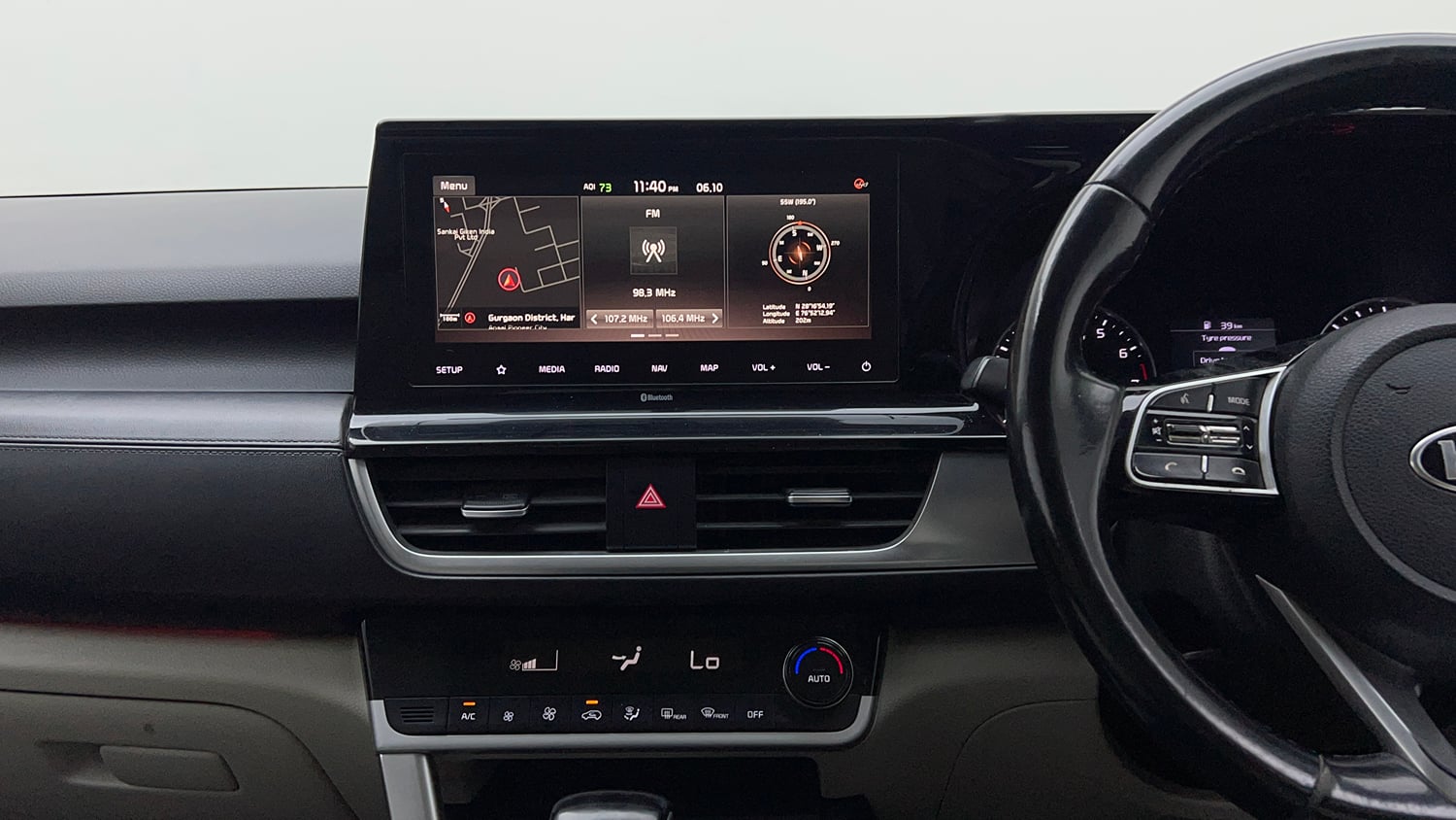 Used 2021 kia Seltos HTX IVT 1.5 Petrol Automatic interior MUSIC SYSTEM & AC CONTROL VIEW