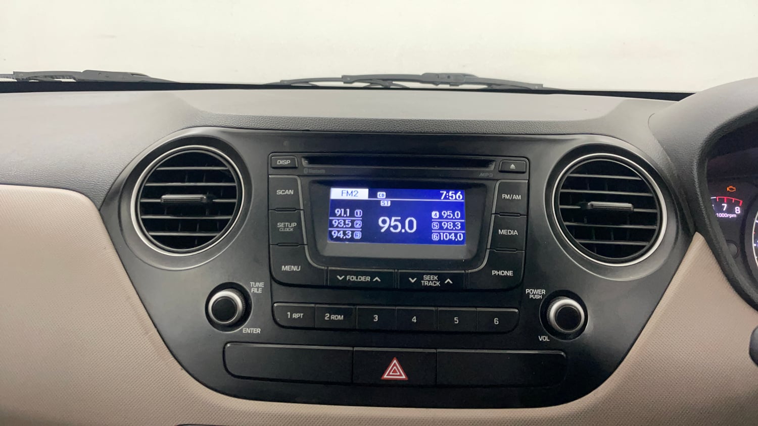 Used 2016 Hyundai Grand i10 Sportz 1.2 Kappa VTVT Petrol Manual interior MUSIC SYSTEM & AC CONTROL VIEW