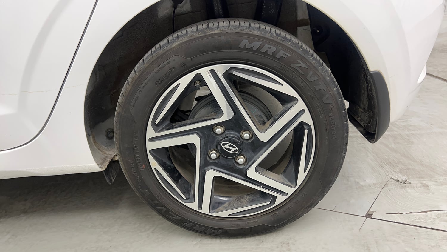 Used 2024 Hyundai Grand i10 Nios Asta 1.2 Kappa AMT Petrol Automatic tyres LEFT REAR TYRE RIM VIEW