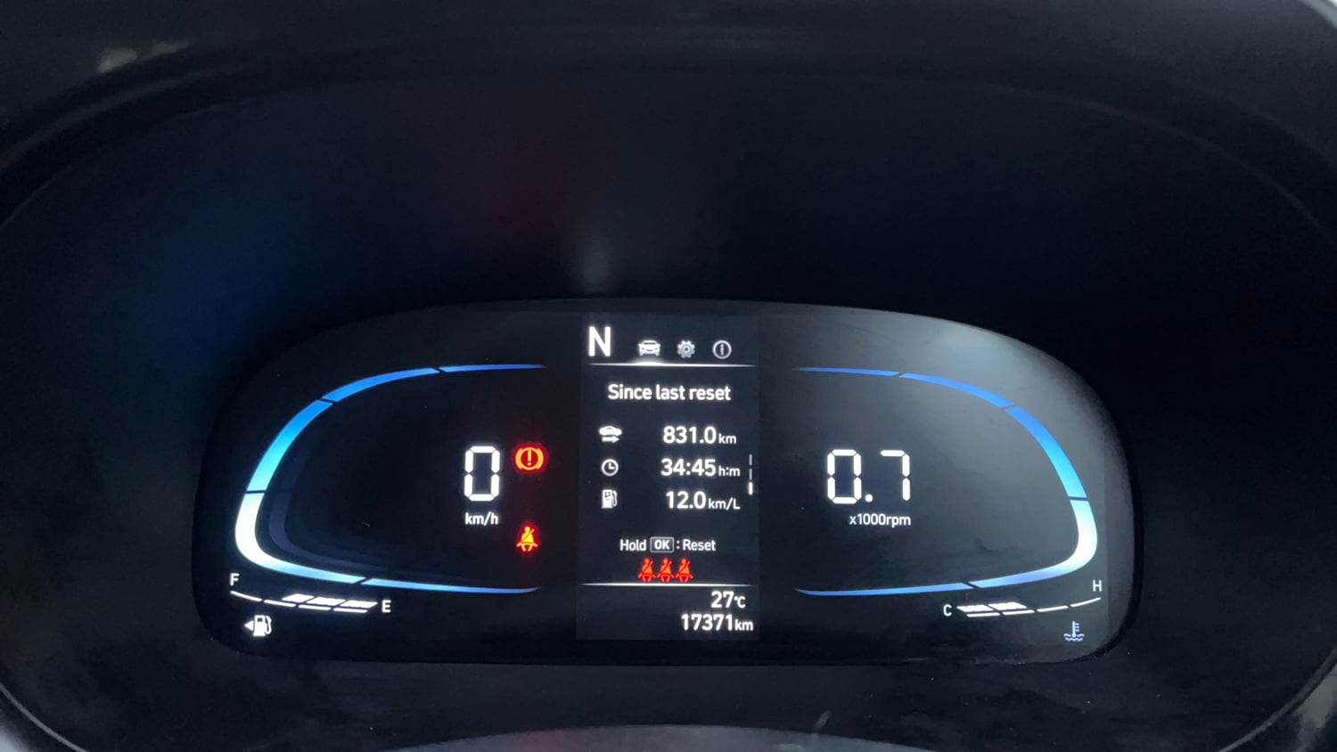 Used 2023 Hyundai Exter SX (O) 1.2 AMT Petrol Automatic interior CLUSTERMETER VIEW