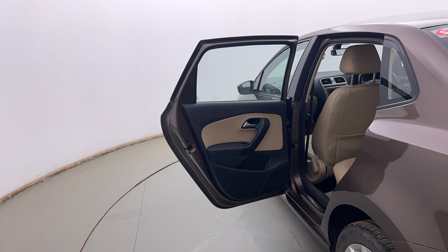 Used 2018 Volkswagen Ameo Highline1.2L Plus (P) 16 Alloy Petrol Manual interior LEFT REAR DOOR OPEN VIEW