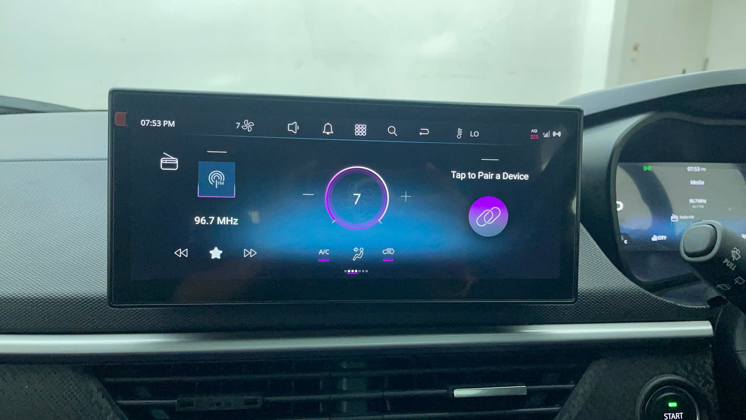 Used 2023 Tata Nexon Fearless Plus S Purple 1.2 Revotron Petrol 7DCA Dual Tone Petrol Automatic interior MUSIC SYSTEM & AC CONTROL VIEW