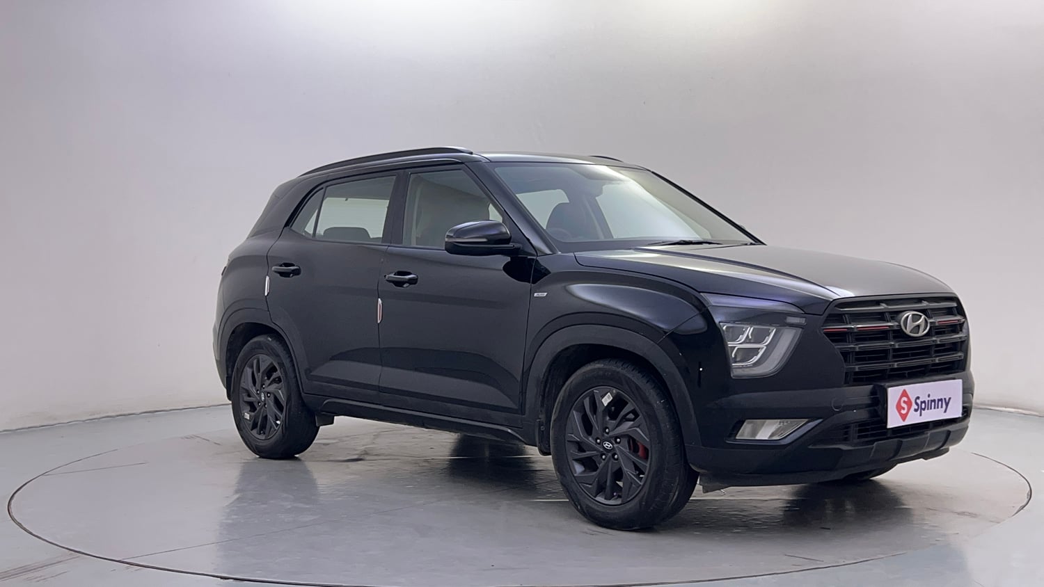 Used 2023 Hyundai Creta SX (O) 1.5 Petrol IVT Knight Petrol Automatic exterior RIGHT FRONT CORNER VIEW