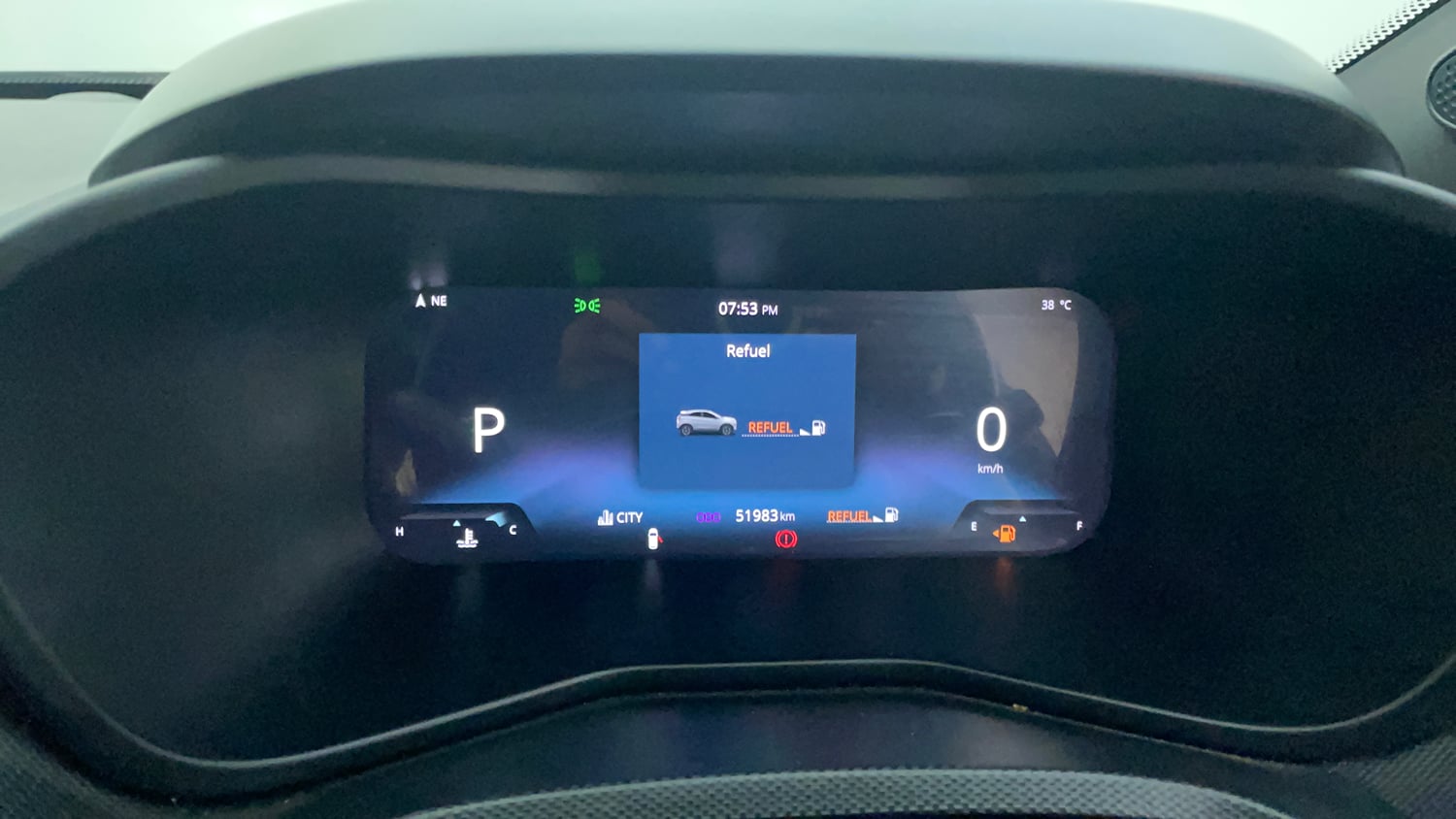 Used 2023 Tata Nexon Fearless Plus S Purple 1.2 Revotron Petrol 7DCA Dual Tone Petrol Automatic interior CLUSTERMETER VIEW