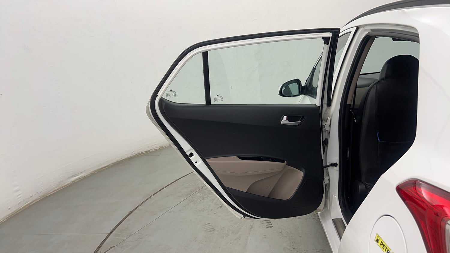 Used 2018 Hyundai Grand i10 Sportz (O) AT 1.2 Kappa VTVT Petrol Automatic interior LEFT REAR DOOR OPEN VIEW