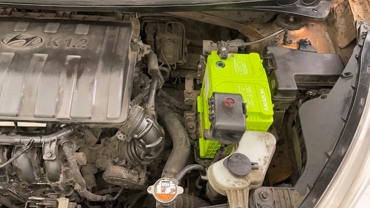 Used 2015 Hyundai Grand i10 Asta 1.2 Kappa VTVT Petrol Manual engine ENGINE LEFT SIDE VIEW