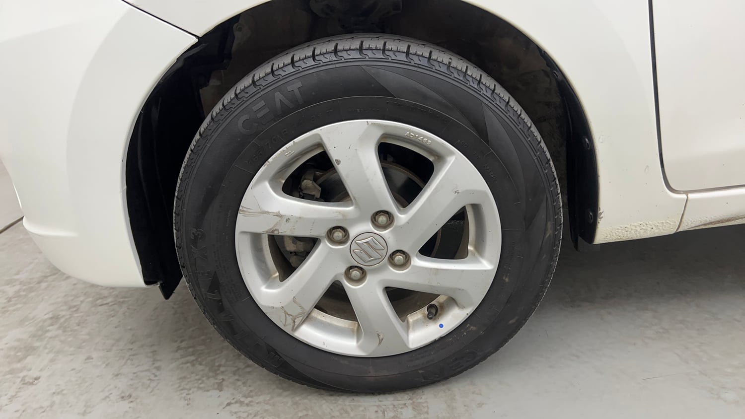 Used 2017 Maruti Suzuki Celerio ZXi Opt Petrol Manual tyres LEFT FRONT TYRE RIM VIEW