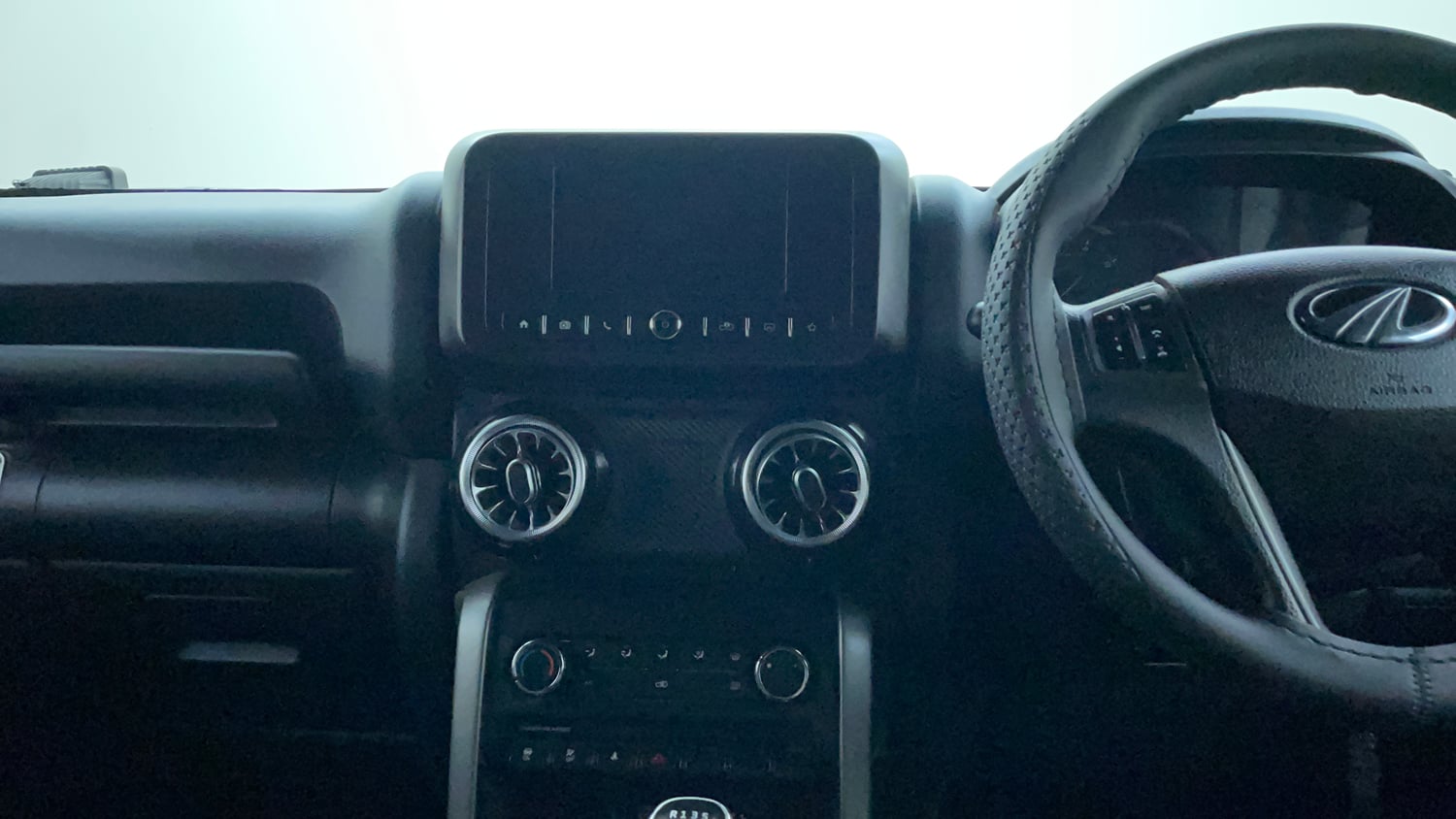 Used 2022 mahindra Thar LX Hard Top Petrol MT 4WD Petrol Manual interior MUSIC SYSTEM & AC CONTROL VIEW