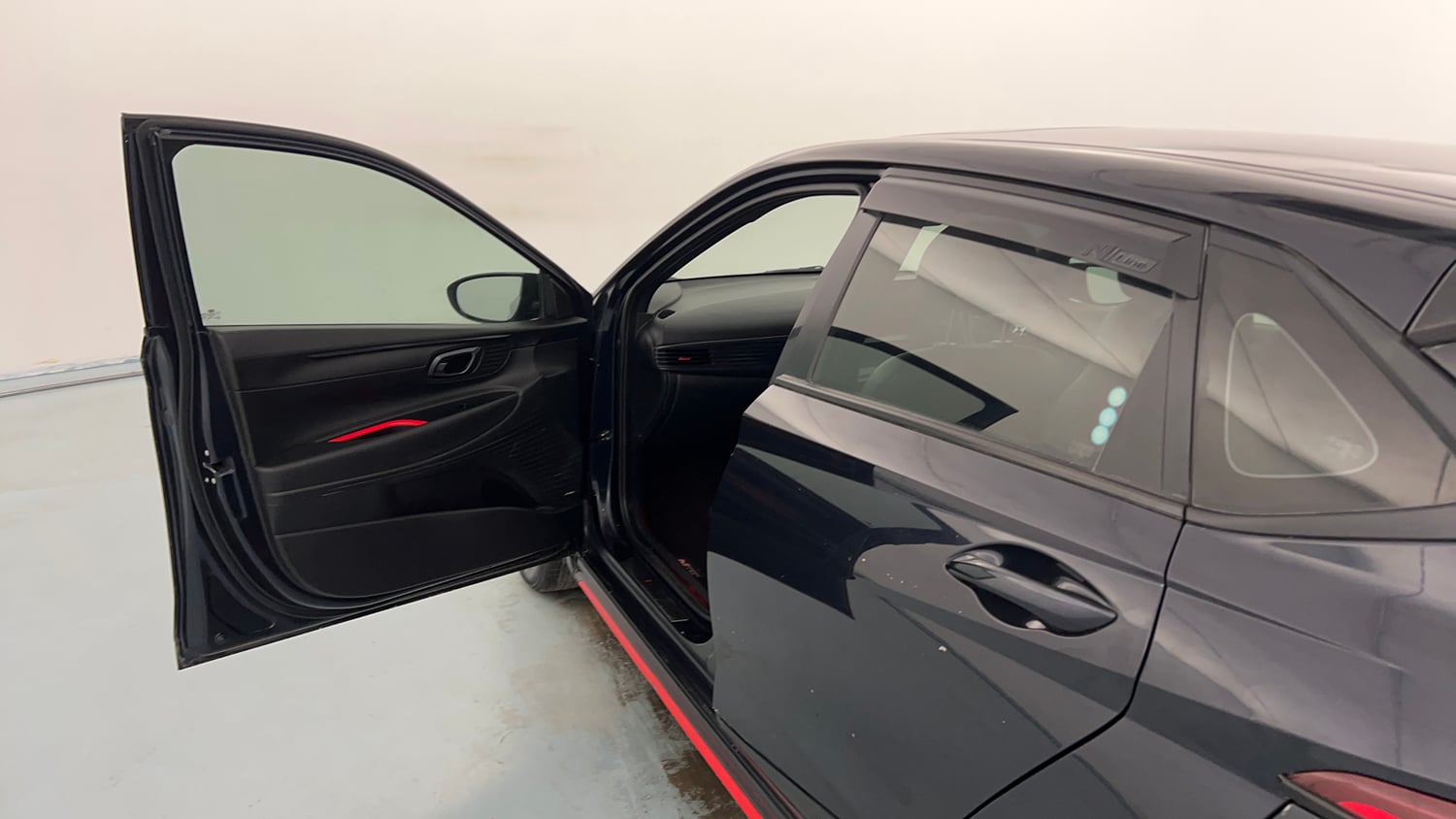 Used 2023 Hyundai i20 N Line N8 1.0 Turbo DCT Petrol Automatic interior LEFT FRONT DOOR OPEN VIEW