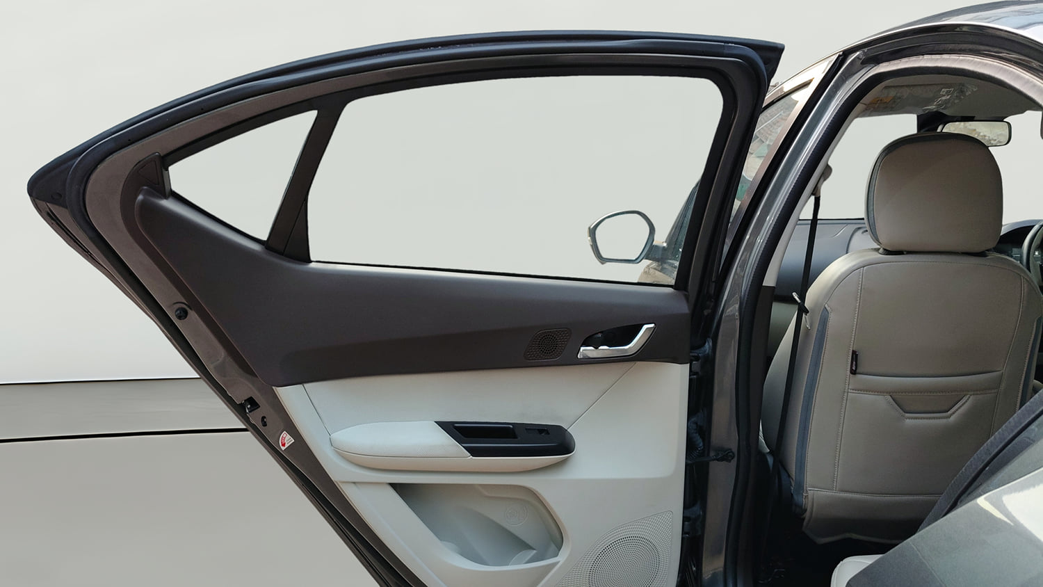 Used 2025 Tata Tigor XZ Plus LUX Petrol Manual interior LEFT REAR DOOR OPEN VIEW