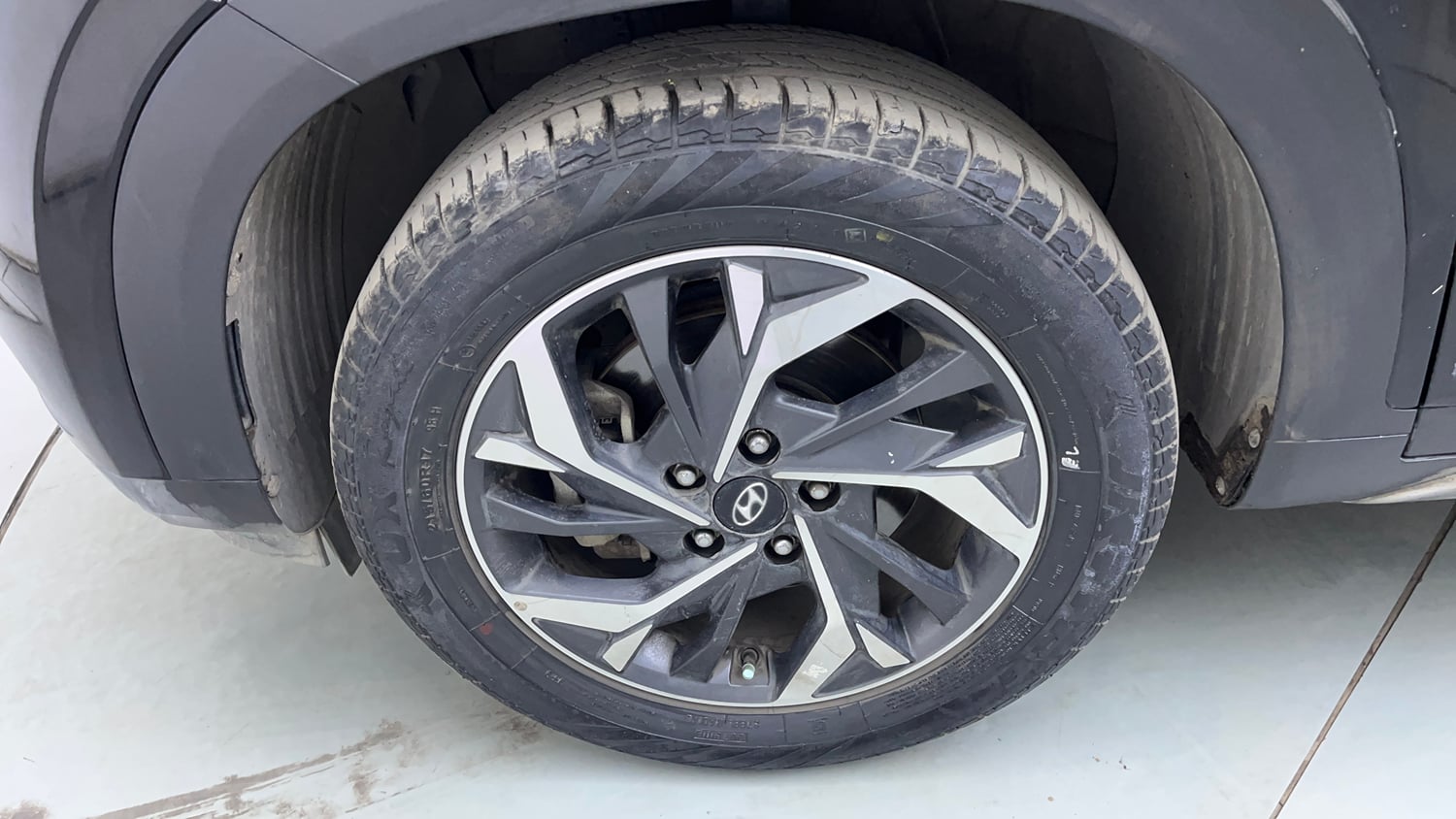 Used 2021 Hyundai Creta SX (O) 1.5 Petrol IVT Petrol Automatic tyres LEFT FRONT TYRE RIM VIEW