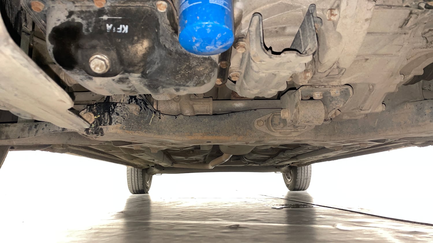 Used 2015 Hyundai Grand i10 Asta 1.2 Kappa VTVT Petrol Manual extra FRONT LEFT UNDERBODY VIEW