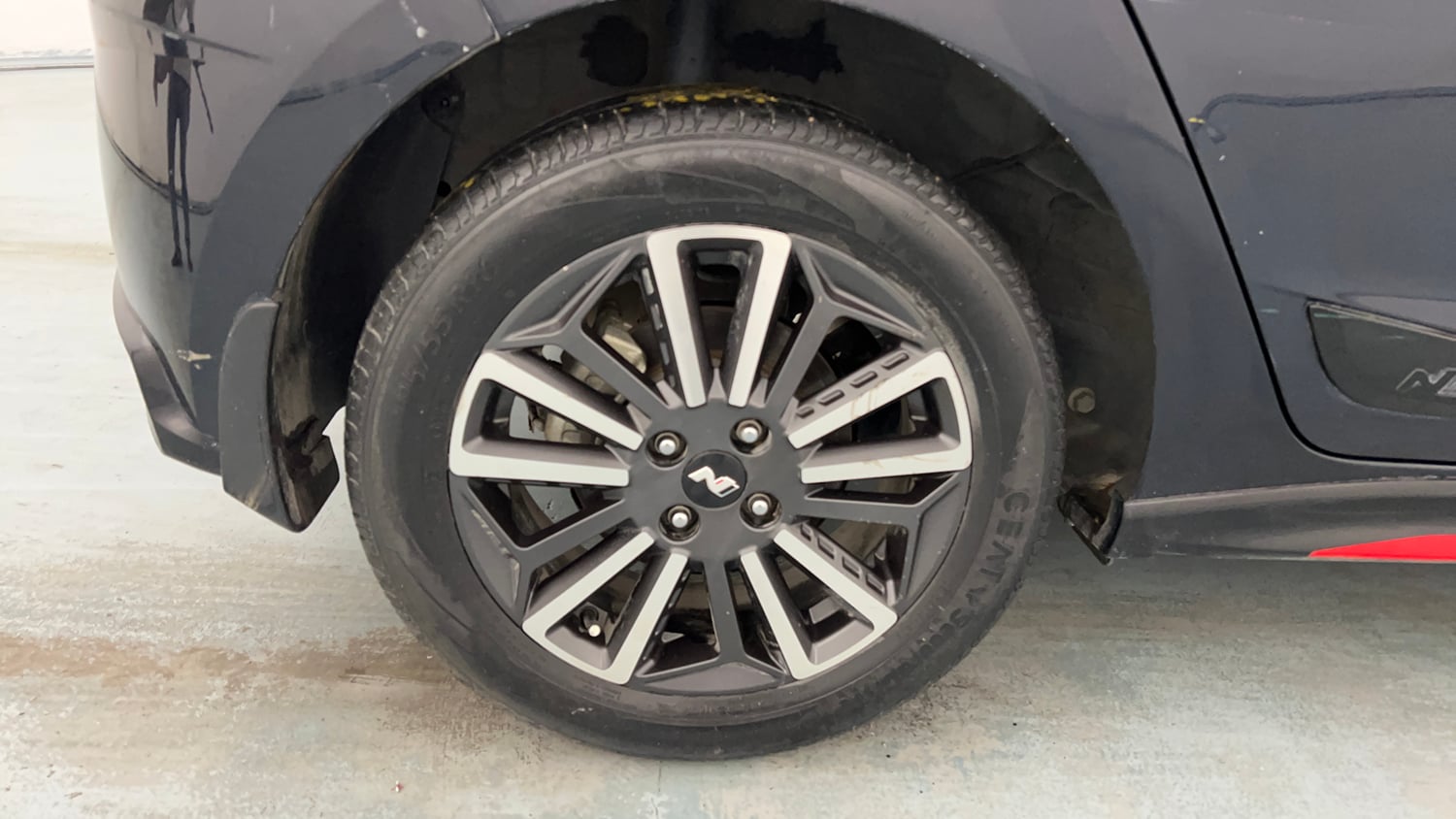 Used 2023 Hyundai i20 N Line N8 1.0 Turbo DCT Petrol Automatic tyres RIGHT REAR TYRE RIM VIEW