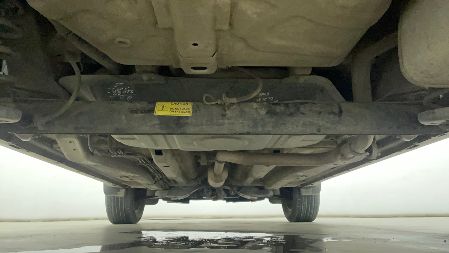 Used 2023 Tata Nexon Fearless Plus S Purple 1.2 Revotron Petrol 7DCA Dual Tone Petrol Automatic extra REAR UNDERBODY VIEW (TAKEN FROM REAR)