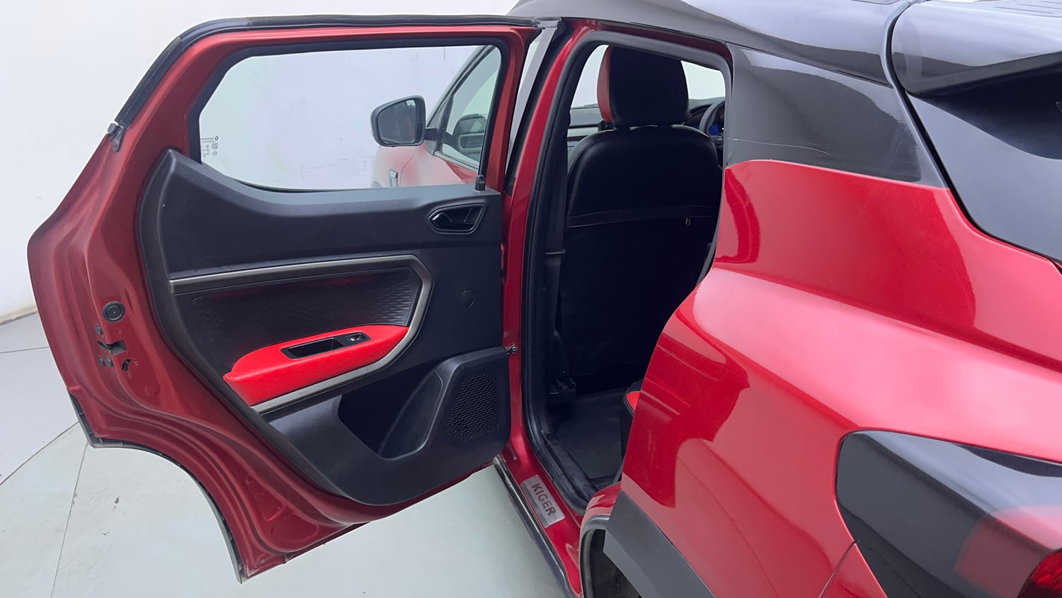 Used 2021 Renault Kiger RXZ Turbo CVT Dual Tone Petrol Automatic interior LEFT REAR DOOR OPEN VIEW