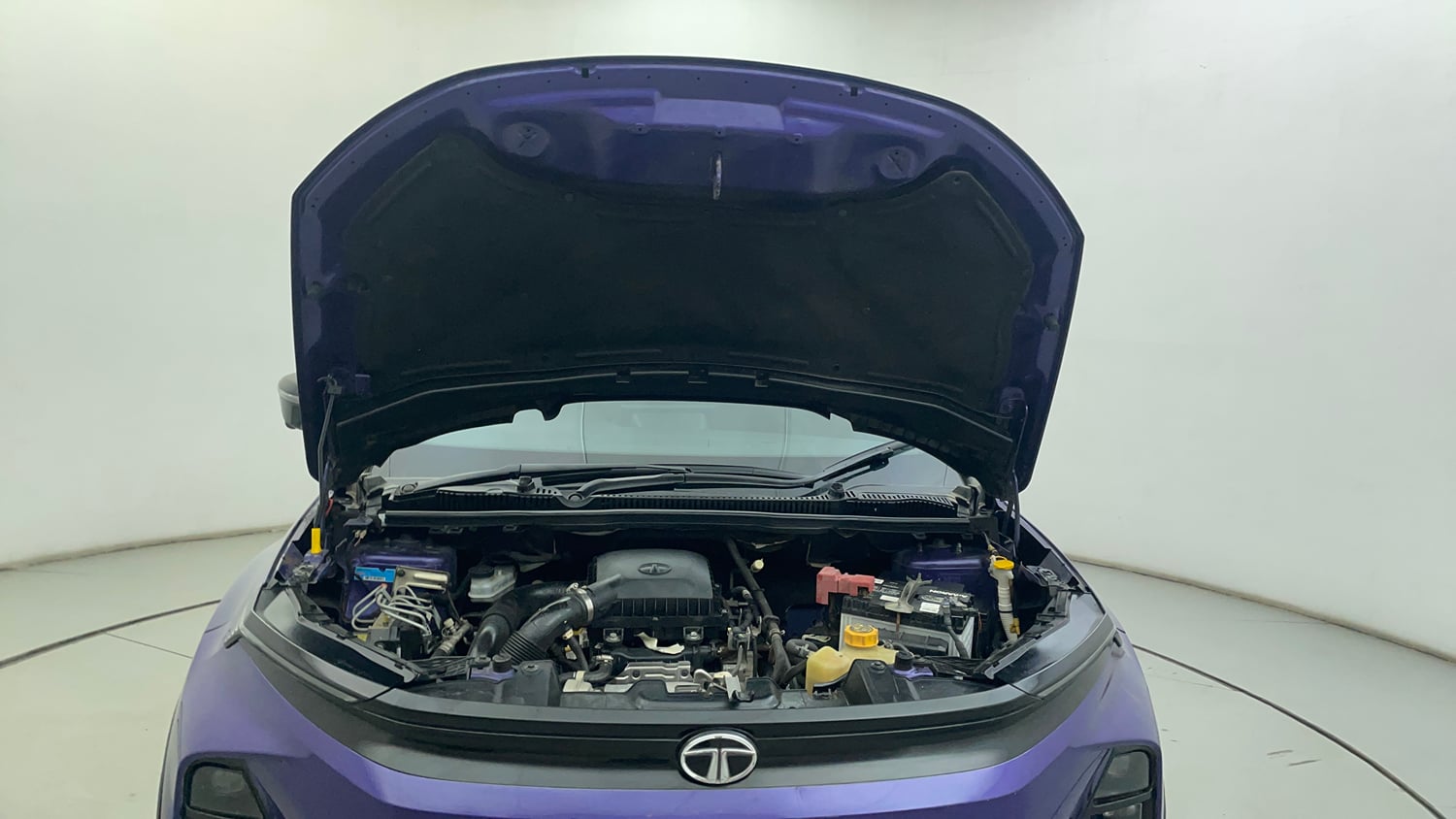 Used 2023 Tata Nexon Fearless Plus S Purple 1.2 Revotron Petrol 7DCA Dual Tone Petrol Automatic engine ENGINE & BONNET OPEN FRONT VIEW