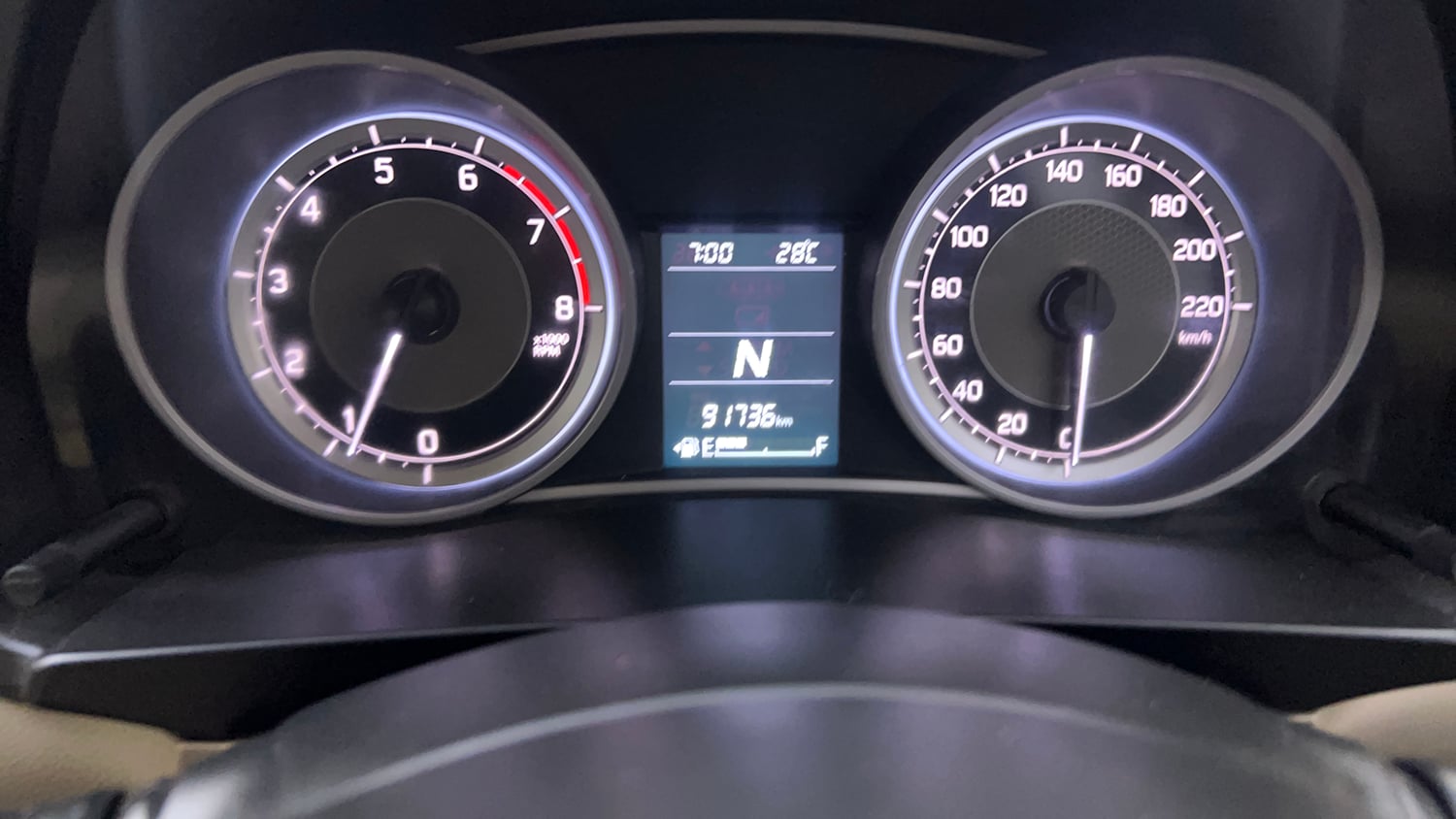 Used 2017 Maruti Suzuki Dzire VXi AMT Petrol Automatic interior CLUSTERMETER VIEW
