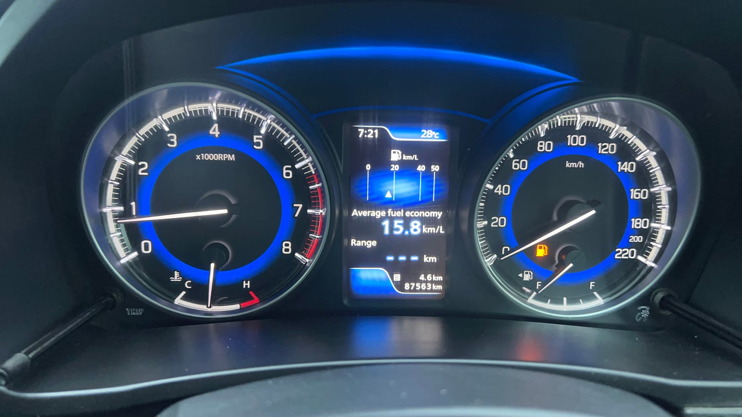 Used 2016 Maruti Suzuki Baleno Alpha 1.2 Petrol Manual interior CLUSTERMETER VIEW