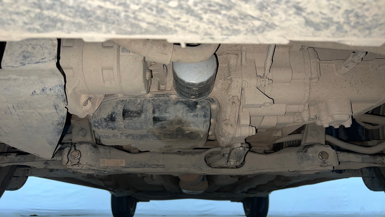 Used 2023 Volkswagen Taigun Highline 1.0 TSI MT Petrol Manual extra FRONT LEFT UNDERBODY VIEW