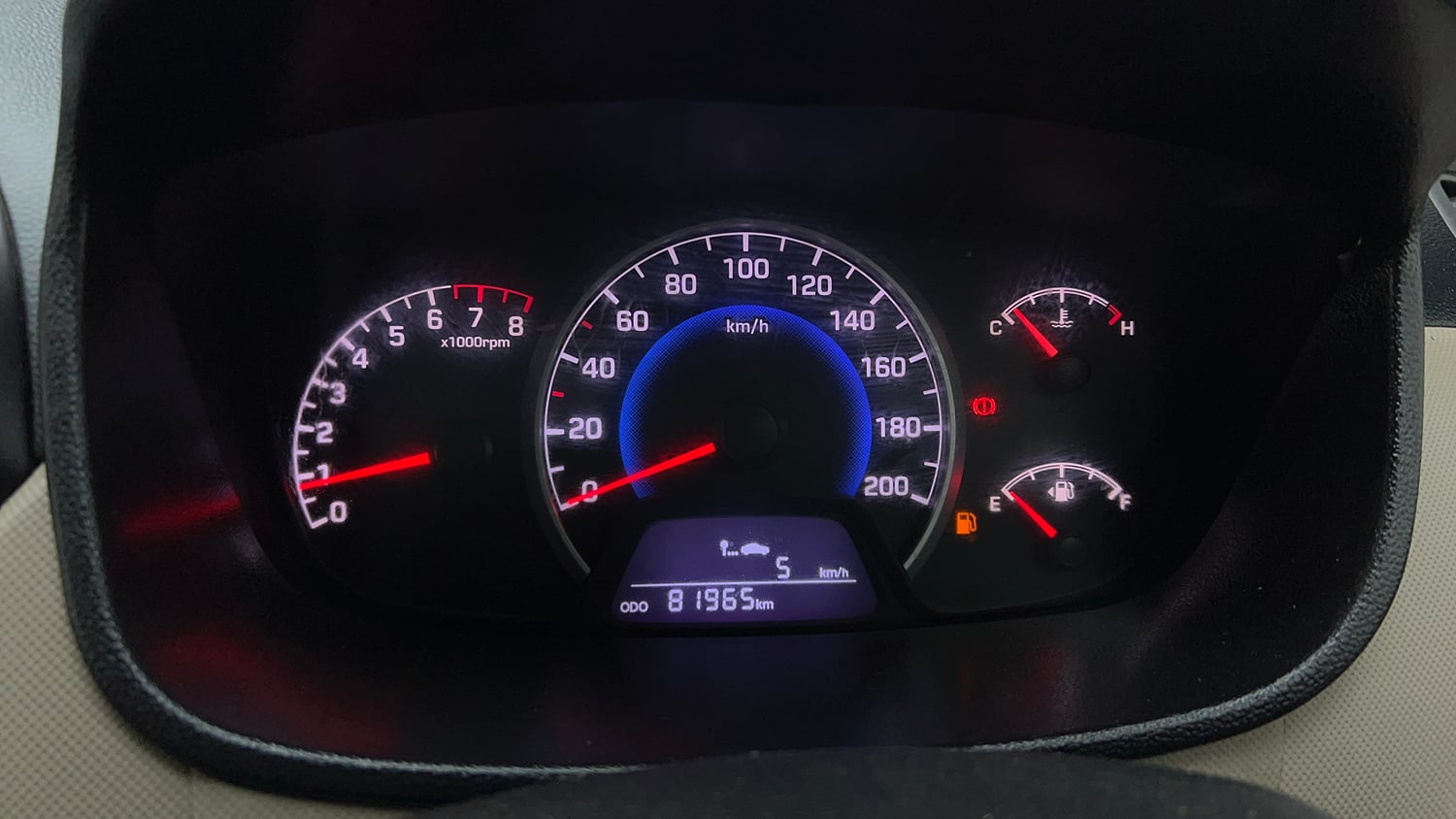 Used 2017 Hyundai Grand i10 Sportz (O) 1.2 kappa VTVT CNG (Outside Fitted) Cng Manual interior CLUSTERMETER VIEW