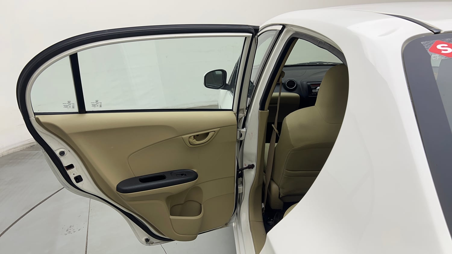 Used 2014 Honda Amaze 1.2 S i-VTEC Petrol Manual interior LEFT REAR DOOR OPEN VIEW