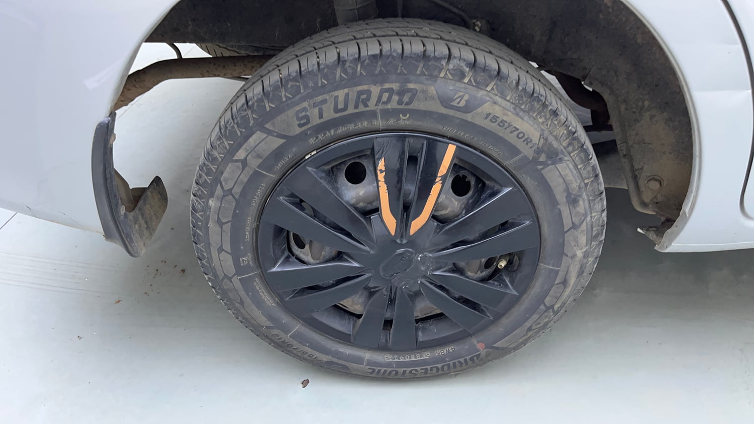 Used 2018 Datsun Go Plus T Petrol Manual tyres RIGHT REAR TYRE RIM VIEW