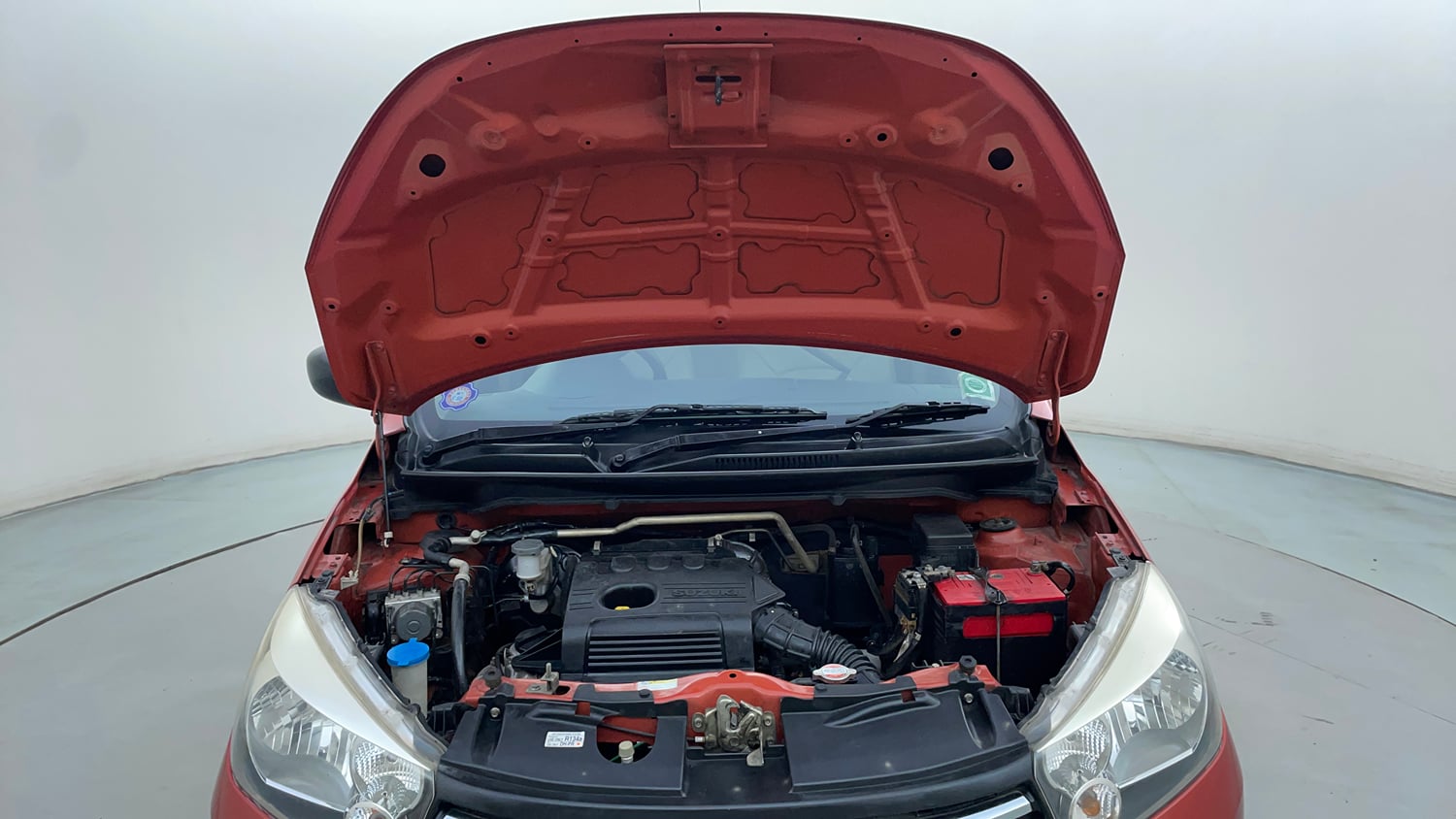 Used 2016 Maruti Suzuki Celerio VXI (O) AMT Petrol Automatic engine ENGINE & BONNET OPEN FRONT VIEW