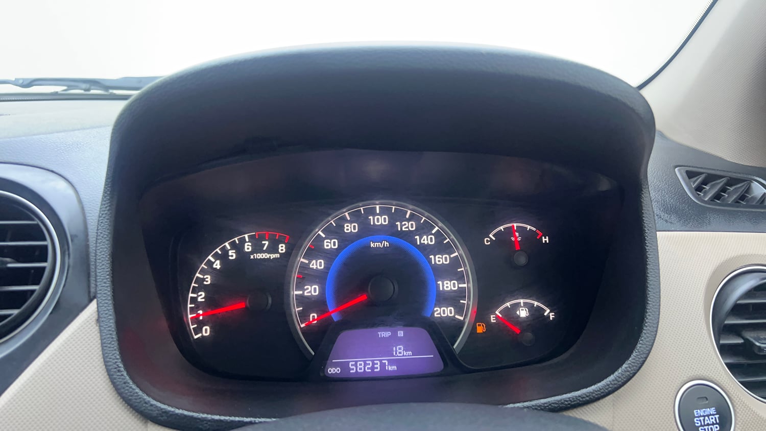 Used 2014 Hyundai Grand i10 Asta 1.2 Kappa VTVT Petrol Manual interior CLUSTERMETER VIEW