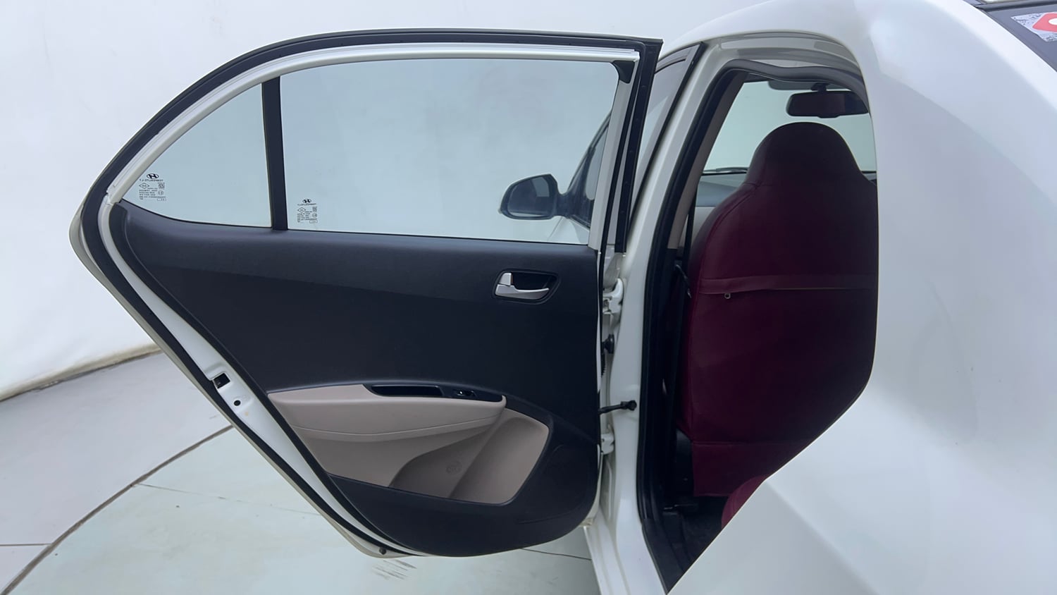 Used 2015 Hyundai Xcent SX 1.2 Petrol Manual interior LEFT REAR DOOR OPEN VIEW