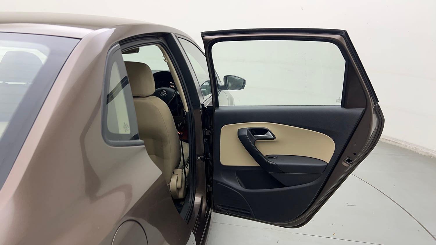 Used 2017 Volkswagen Ameo Highline1.2L (P) Petrol Manual interior RIGHT REAR DOOR OPEN VIEW