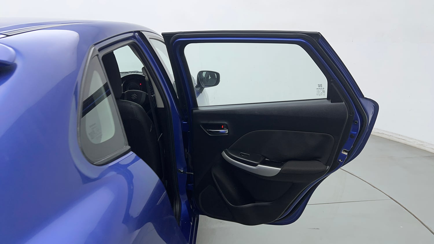 Used 2017 Maruti Suzuki Baleno Delta 1.2 Petrol Manual interior RIGHT REAR DOOR OPEN VIEW