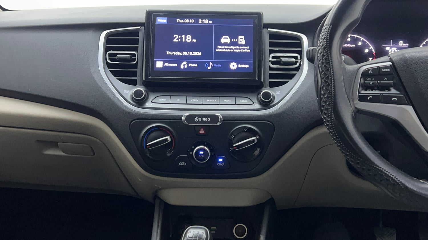 Used 2022 Hyundai Verna S Plus 1.5 VTVT Petrol Manual interior MUSIC SYSTEM & AC CONTROL VIEW