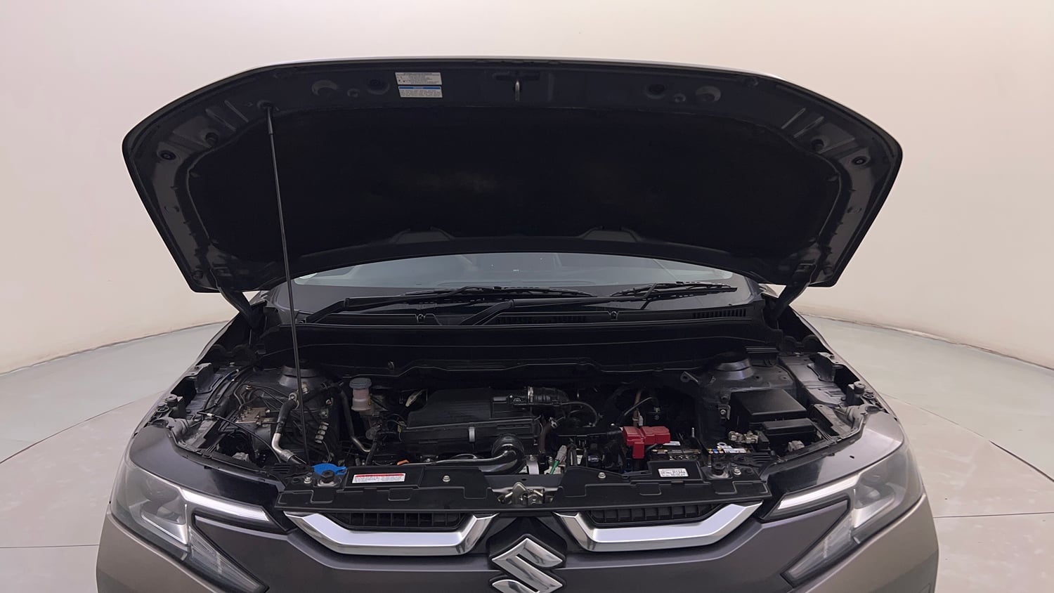 Used 2023 Maruti Suzuki Brezza Vxi AT Petrol Automatic engine ENGINE & BONNET OPEN FRONT VIEW